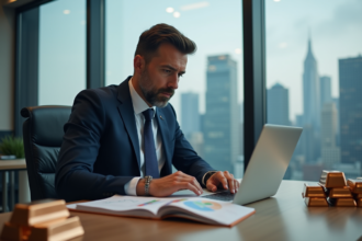 Analyste financier étudiant graphiques du cuivre en bureau